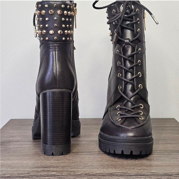 Michael Michael Kors Women's Yvonne Studded Leather Boot Size 9 Chocolate NWT - Picture 6 of 8